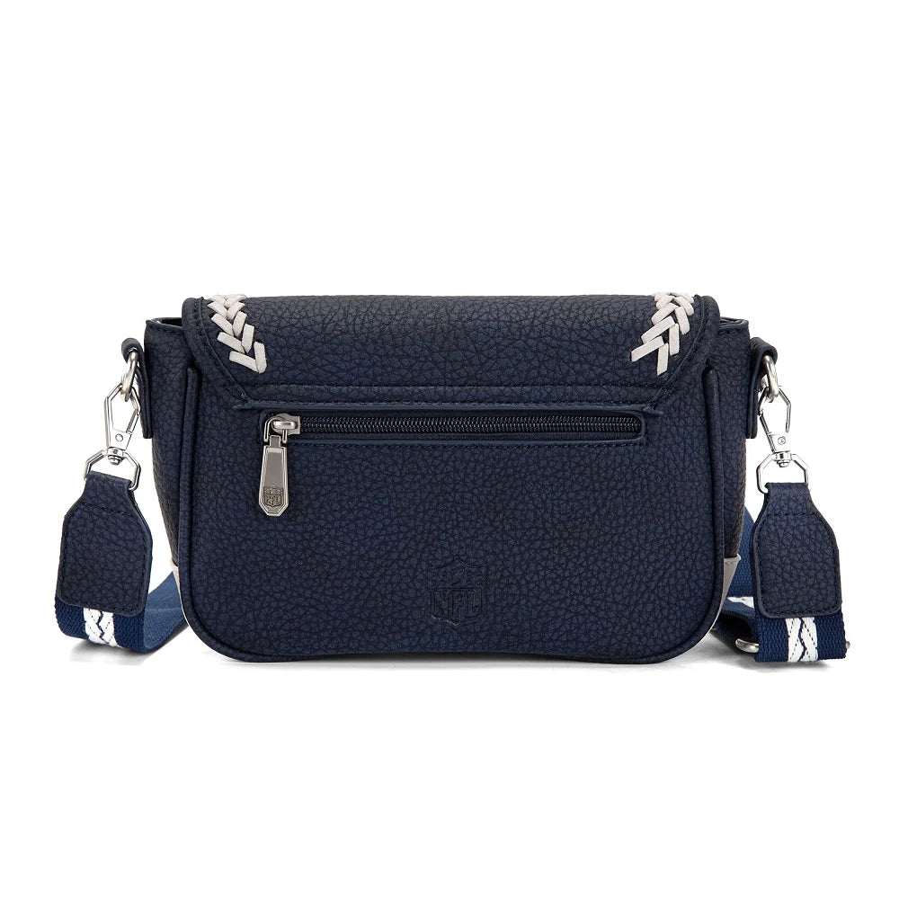 MONTANA WEST NFL LICENSED Dallas Cowboys Braided Stitch Crossbody Satchel Bag - Blue