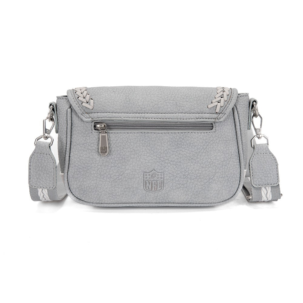 MONTANA WEST NFL LICENSED Dallas Cowboys Braided Stitch Crossbody Satchel Bag - Grey