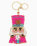 CHRISTMAS NUTCRACKER SEED BEAD KEY CHAIN