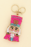 CHRISTMAS NUTCRACKER SEED BEAD KEY CHAIN