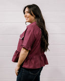 THE DIXIE WESTERN TOP - HOWDY MAROON