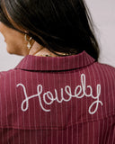 THE DIXIE WESTERN TOP - HOWDY MAROON