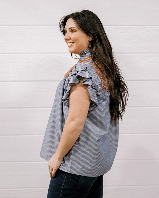 THE EMMA TOP - BURNT ORANGE