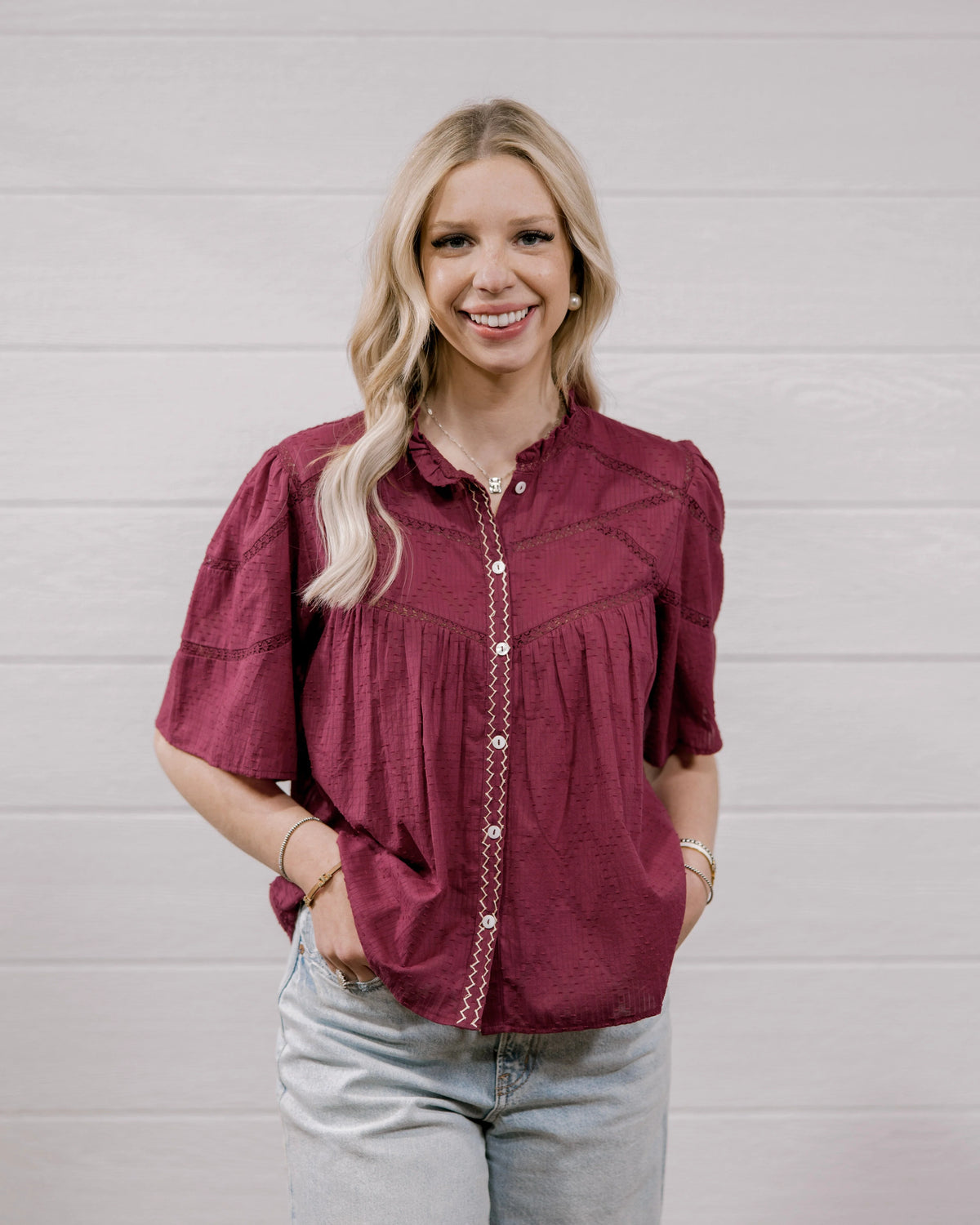 THE PAIGE TOP - MAROON