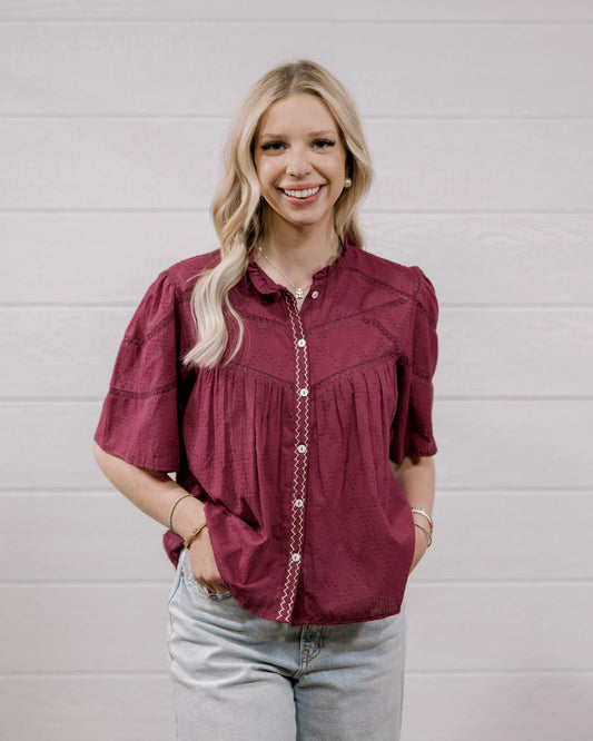 THE PAIGE TOP - MAROON