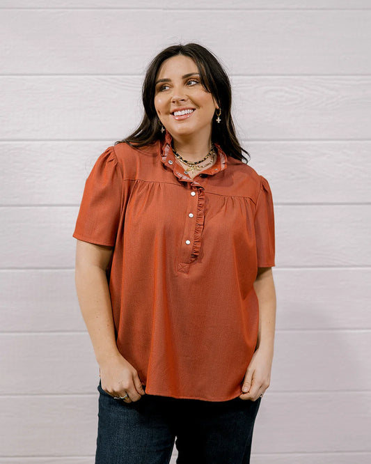 THE ADDIE TOP - BURNT ORANGE