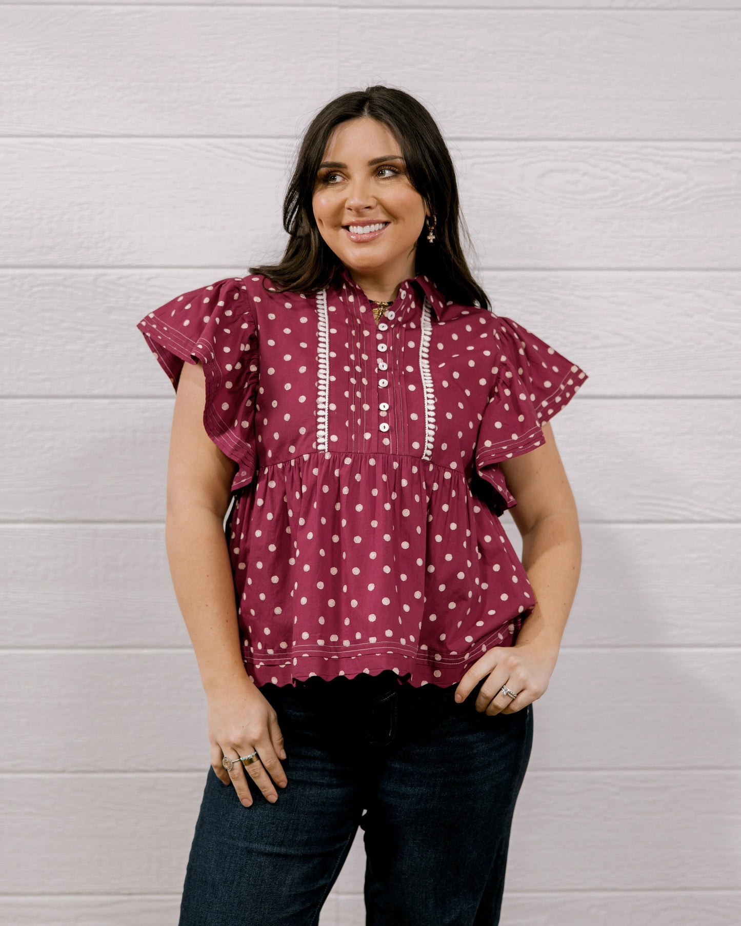 THE PIPER TOP - MAROON