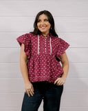 THE PIPER TOP - MAROON