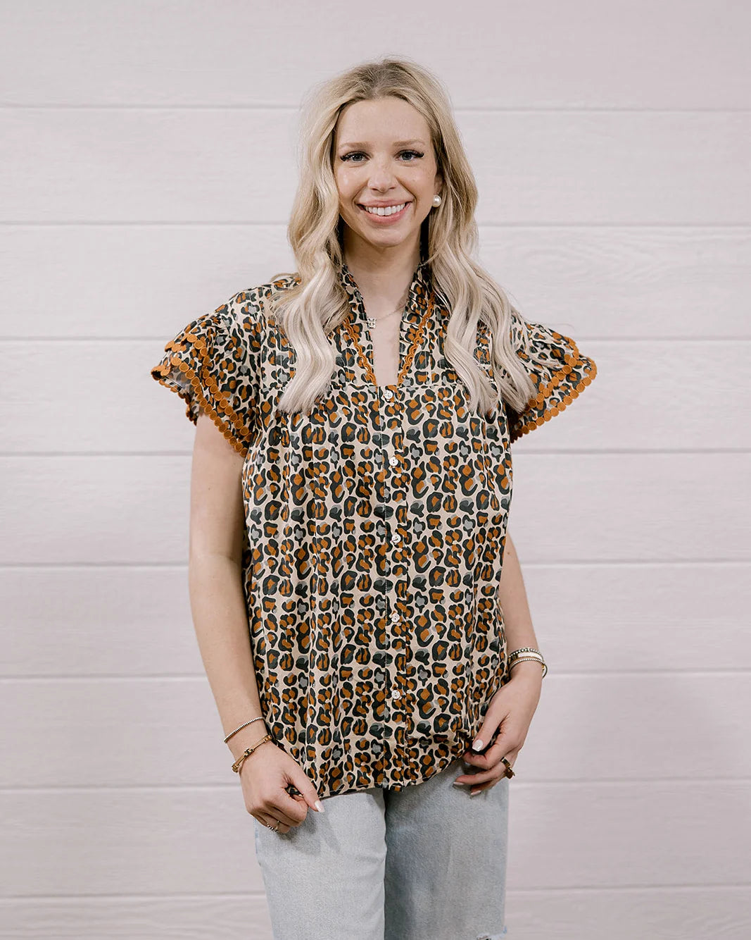 THE MILLIE TOP - BURNT ORANGE LEOPARD