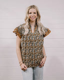 THE MILLIE TOP - BURNT ORANGE LEOPARD