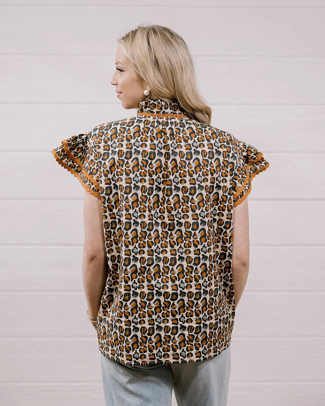 THE MILLIE TOP - BURNT ORANGE LEOPARD