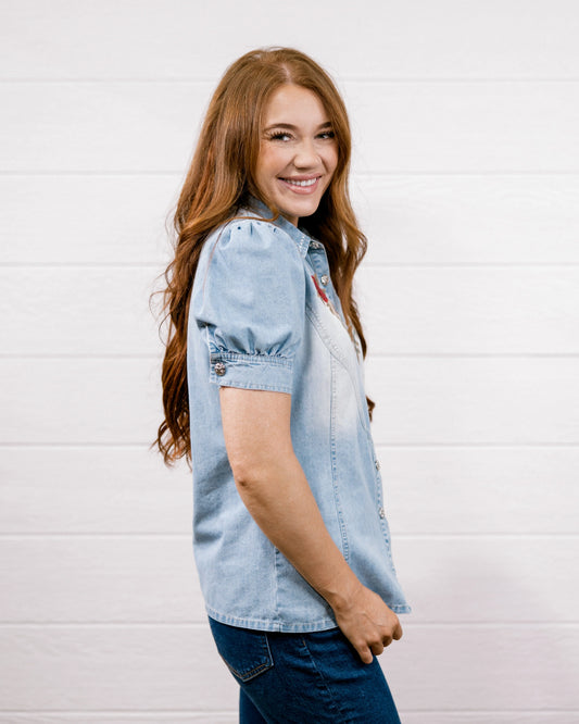 THE SUTTON TOP IN DENIM