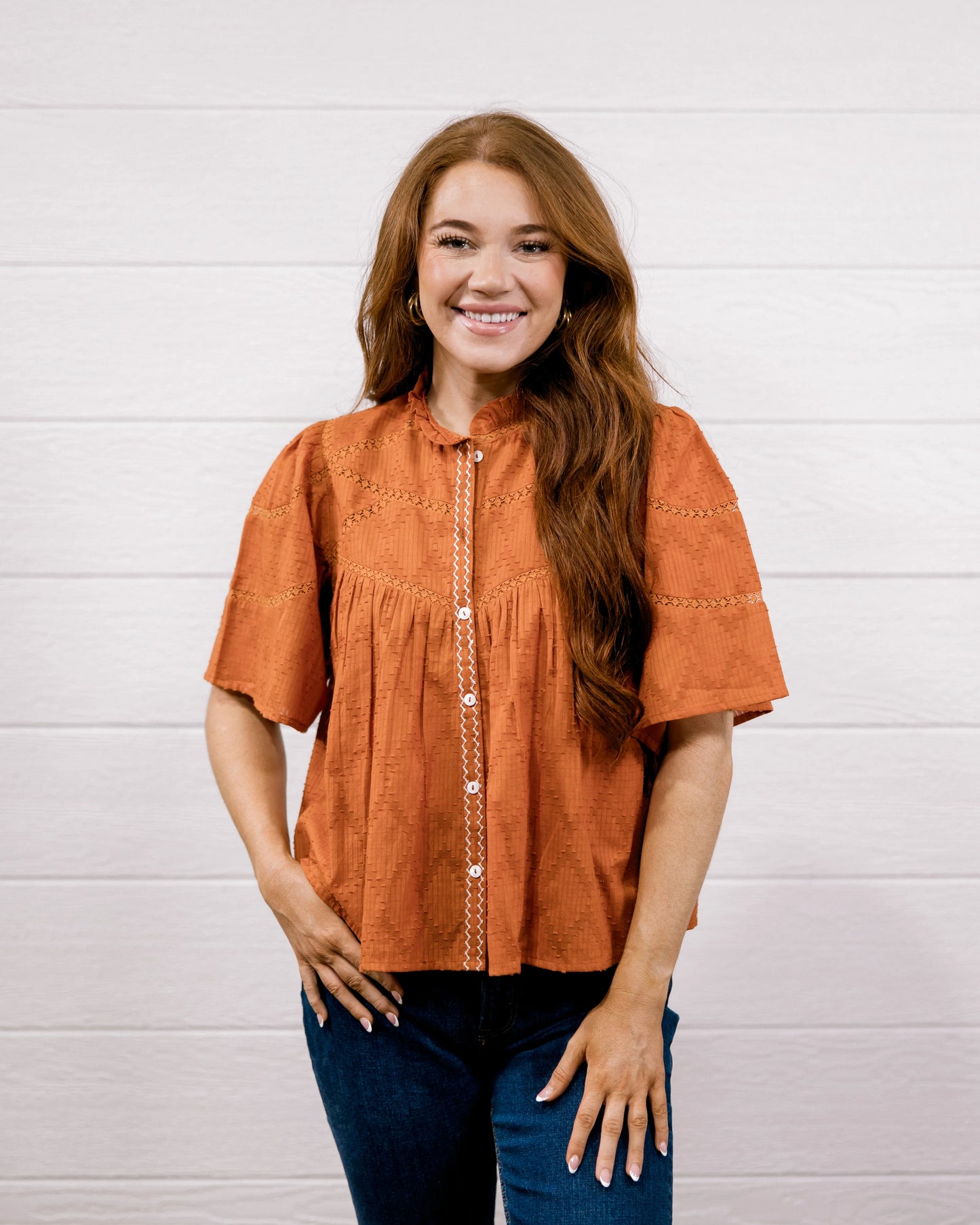 THE PAIGE TOP - BURNT ORANGE