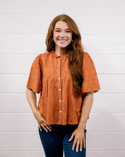 THE PAIGE TOP - BURNT ORANGE