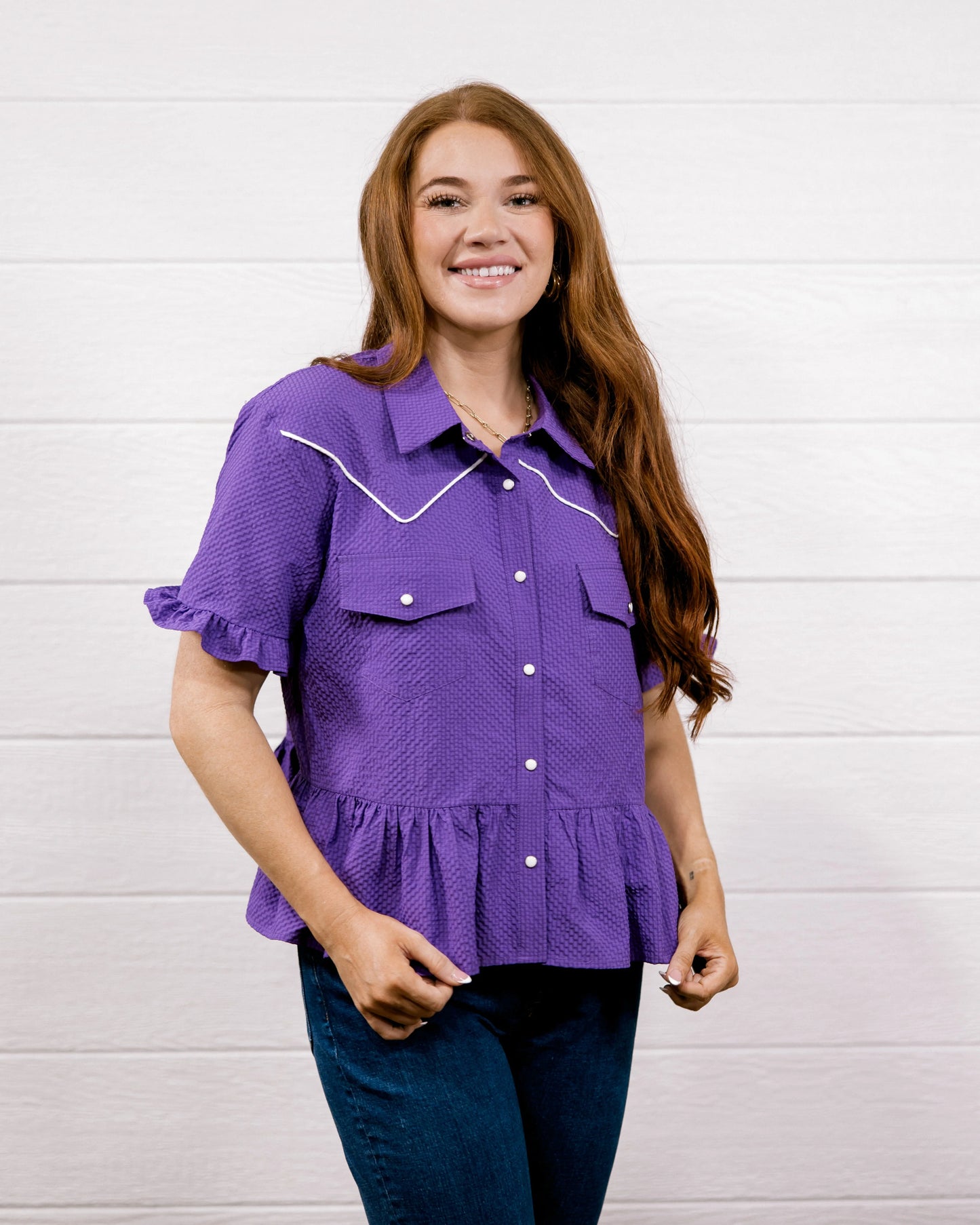 THE DIXIE WESTERN TOP - PURPLE