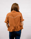 THE DIXIE WESTERN TOP - BURNT ORANGE