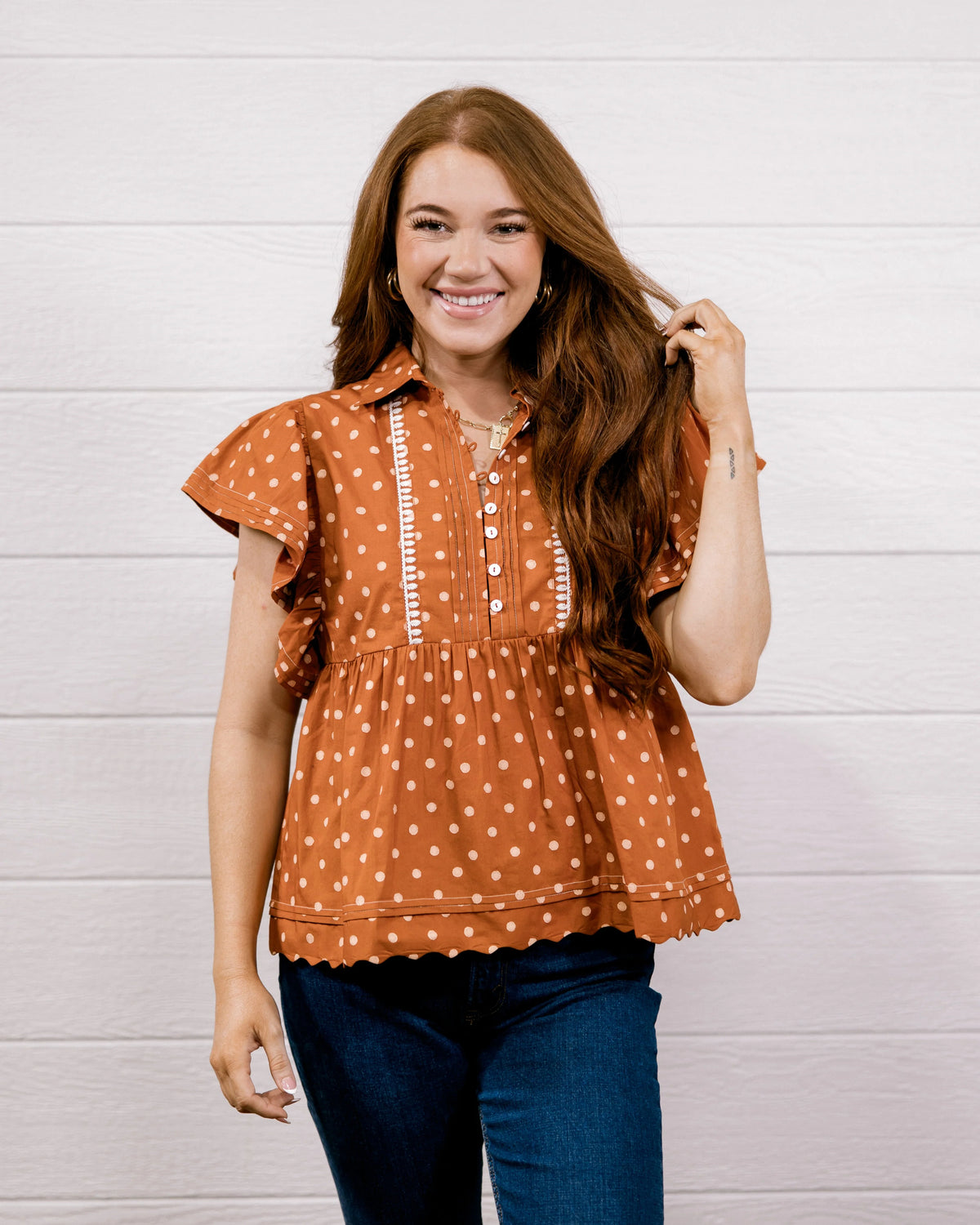 THE PIPER TOP - BURNT ORANGE