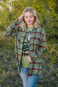 GREEN CHRISTMAS COLOR BLEACHED FLANNEL