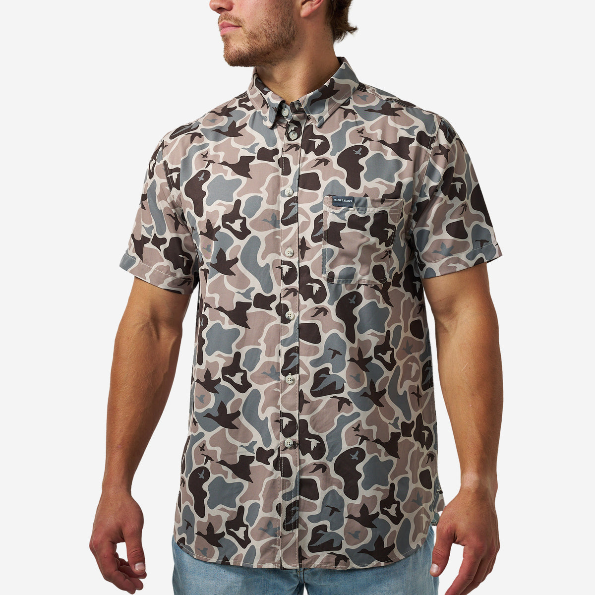 Burlebo PERFORMANCE BUTTON UP - MALLARD MAYHEM CAMO