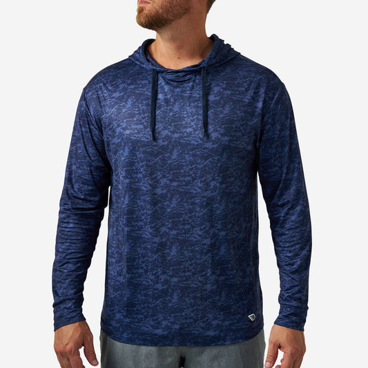 Burlebo PERFORMANCE HOODIE - MARSH NAVY CAMO