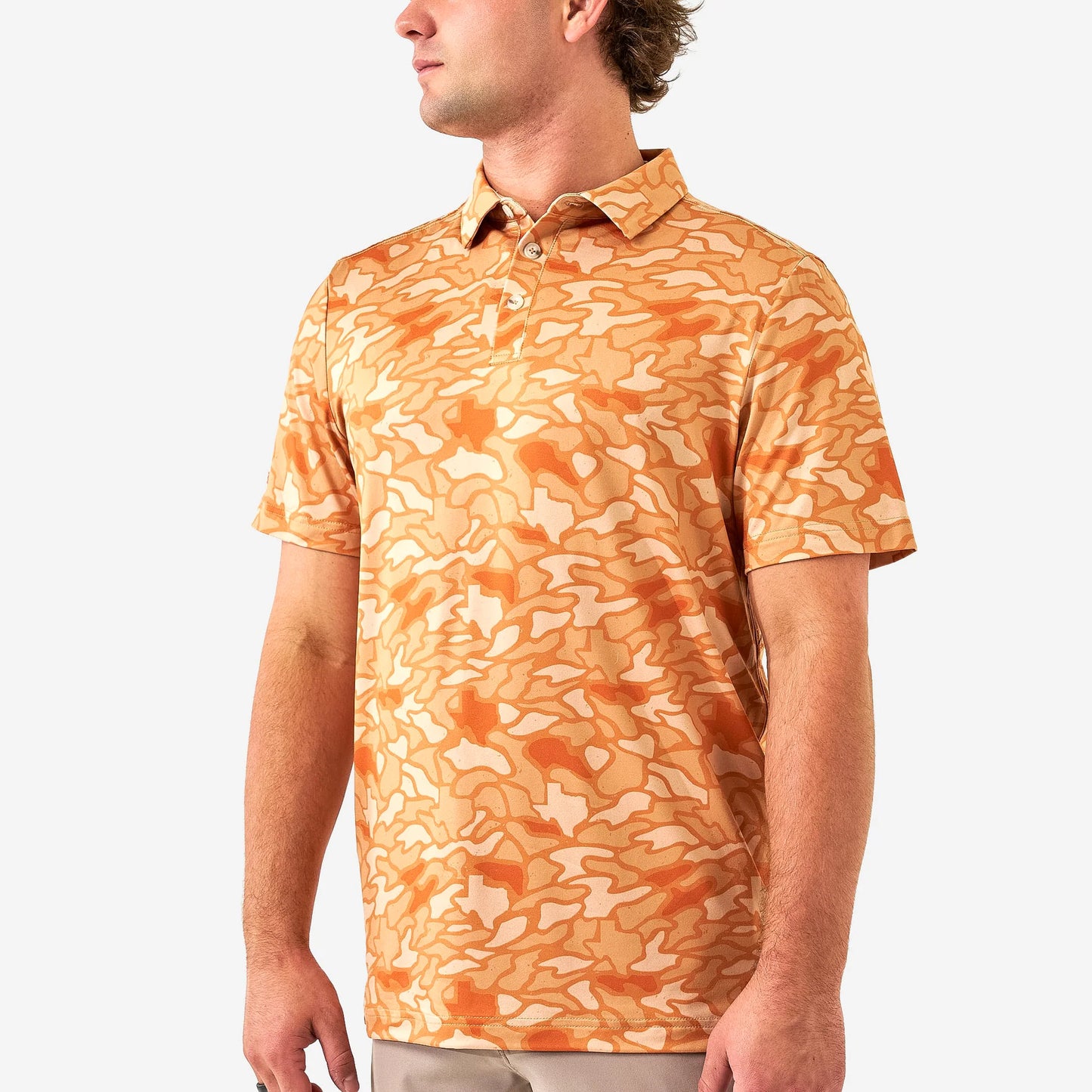 Burlebo Performance Polo - Orange Texas Camo