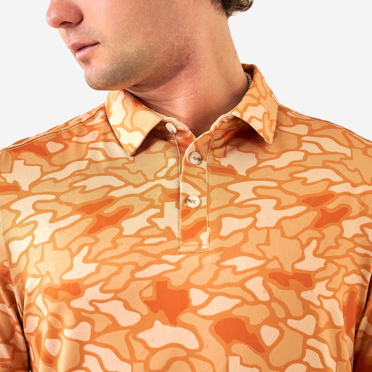 Burlebo Performance Polo - Orange Texas Camo