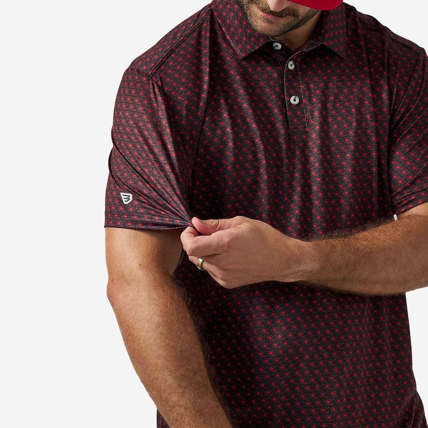 Burlebo Performance Polo - Vintage Helmets - Black and Red
