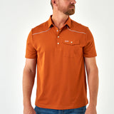 Burlebo Pearl Snap Performance Polo - Orange