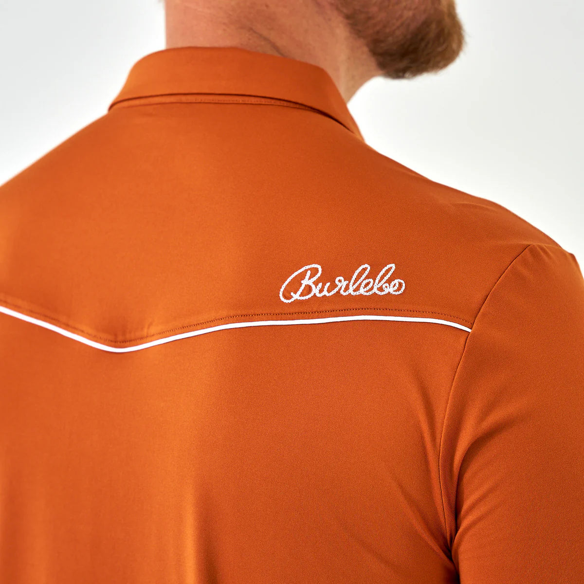 Burlebo Pearl Snap Performance Polo - Orange
