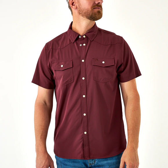 Burlebo Performance Western Shirt - Maroon