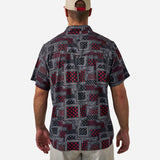 BURLEBO Performance Western Shirt - Texas Paisley - Black and Red