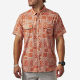 Burlebo Performance Western Shirt - Texas Paisley - Orange