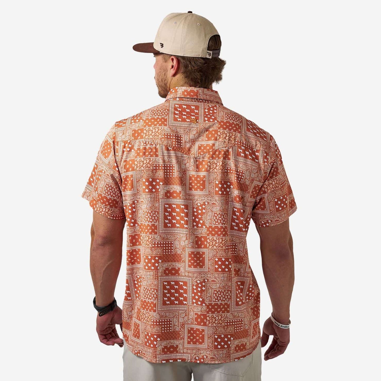 Burlebo Performance Western Shirt - Texas Paisley - Orange