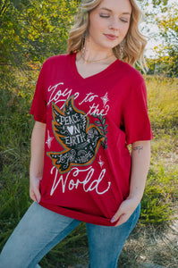 PEACE ON EARTH TEE - RED