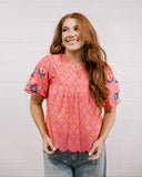 THE POPPIE TOP - PINK MULTI