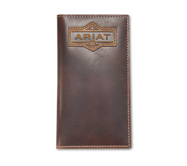 ARIAT RODEO STYLE MENS WALLET PATCH BROWN