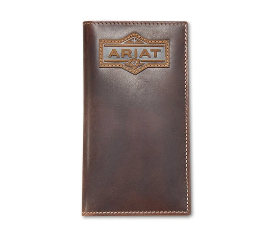 ARIAT RODEO STYLE MENS WALLET PATCH BROWN