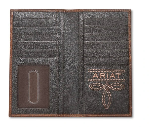 ARIAT RODEO STYLE MENS WALLET PATCH BROWN