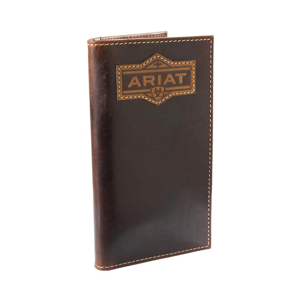 ARIAT RODEO STYLE MENS WALLET PATCH BROWN