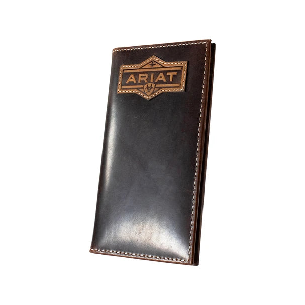 ARIAT RODEO STYLE MENS WALLET PATCH BROWN