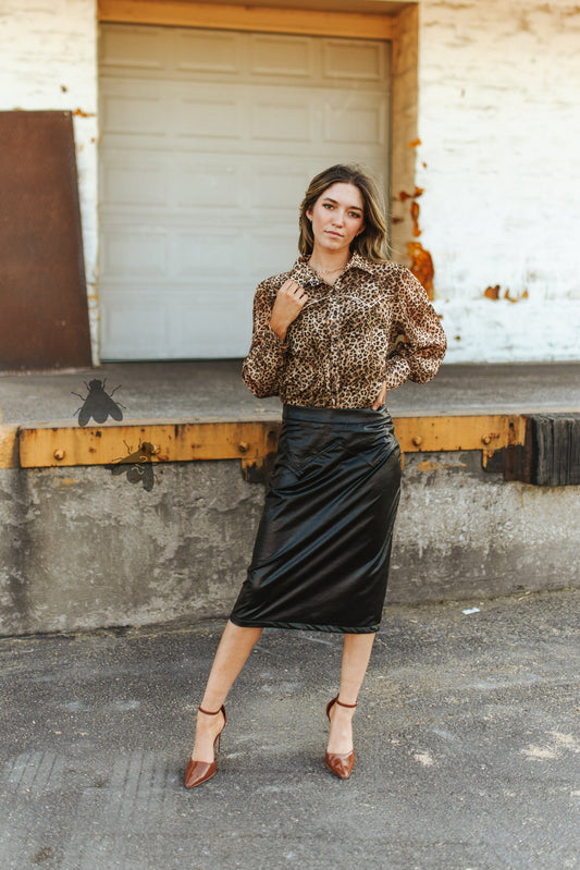 WESTERN WILD LEOPARD PEARL SNAP