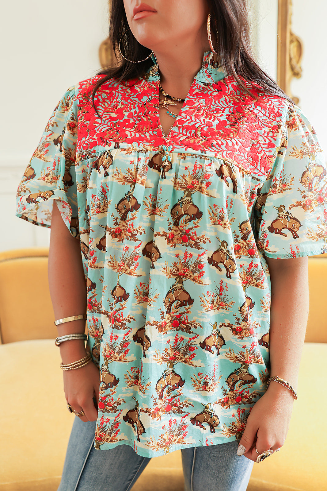 THE REECE TOP - BUCKIN HORSE