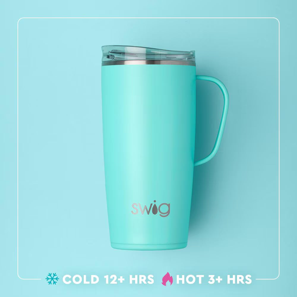 SWIG LIFE Saddle Stitch Cognac Travel Mug 22oz