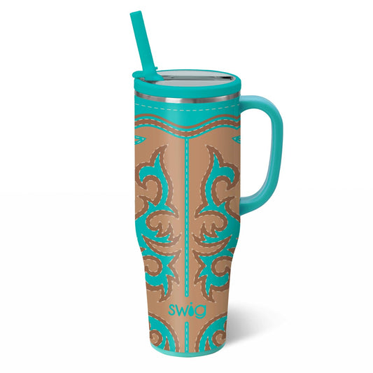 SWIG LIFE Boot Scootin' Turquoise Mega Mug 40oz