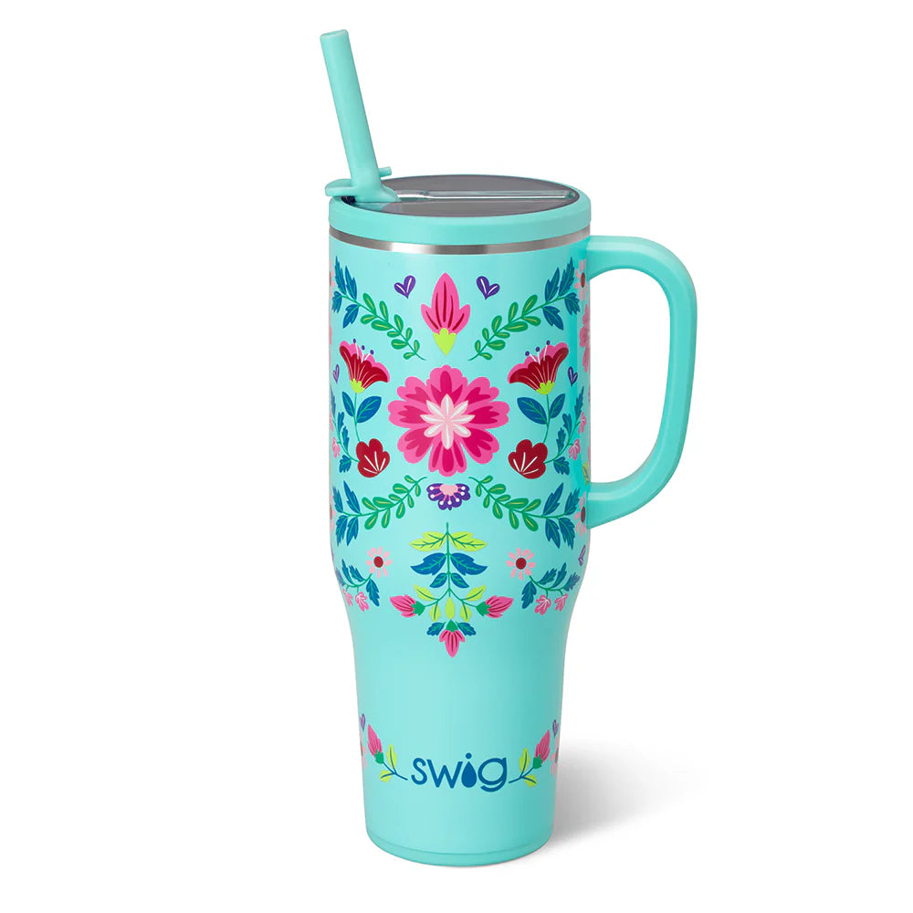 SWIG LIFE FLORA AZUL Mega Mug 40oz