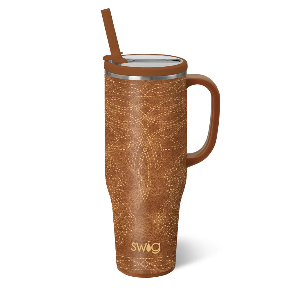 SWIG LIFE Saddle Stitch Cognac Mega Mug 40oz