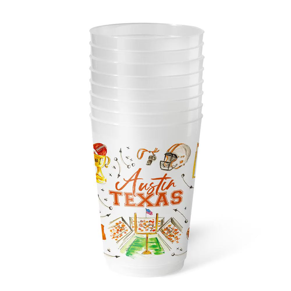 SWIG LIFE Tailgates In Austin Frost Flex Cup 20oz (Set Of 8)