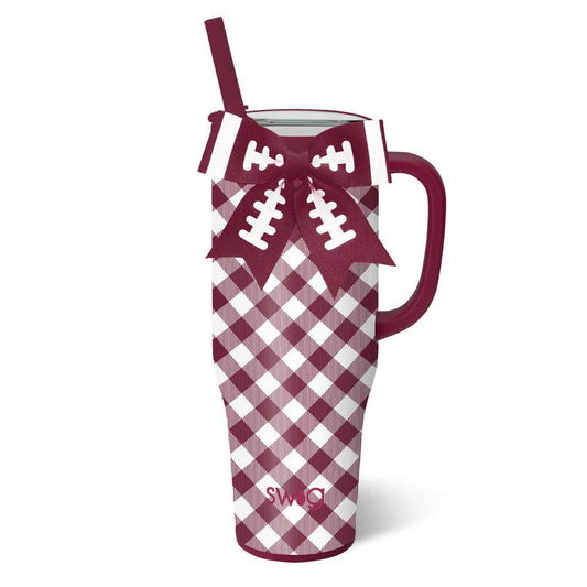 SWIG LIFE Gameday Gingham Maroon Mega Mug 40oz