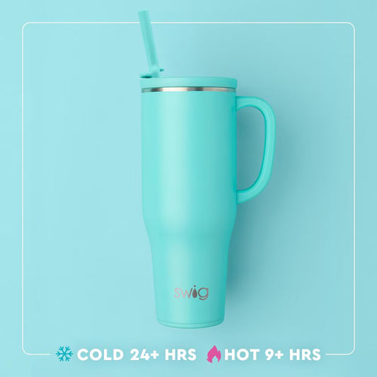 SWIG LIFE Gameday Gingham Blue Mega Mug 40oz