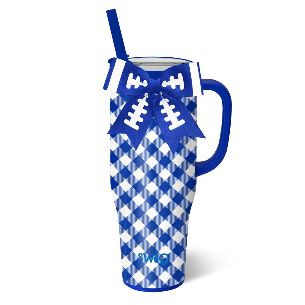 SWIG LIFE Gameday Gingham Blue Mega Mug 40oz